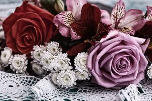 Fototapeta bukiet róż w stylu retro