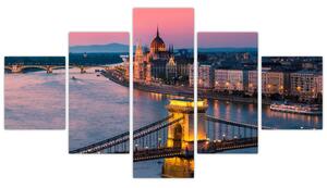 Obraz - Panorama miasta, Budapeszt, Węgry (125x70 cm)