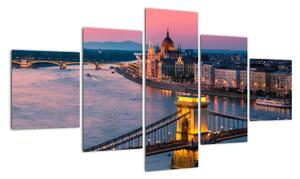 Obraz - Panorama miasta, Budapeszt, Węgry (125x70 cm)