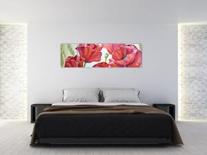 Obraz - Kwiaty maku (170x50 cm)