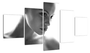 Obraz - czarno - biały portret kobiety (125x70 cm)