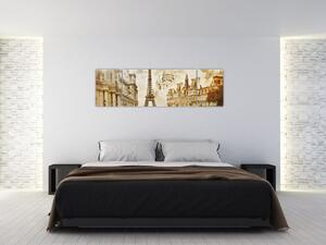 Obraz - Zabytki Paryża (170x50 cm)