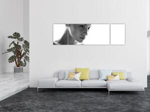 Obraz - czarno - biały portret kobiety (170x50 cm)
