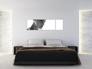 Obraz - czarno - biały portret kobiety (170x50 cm)