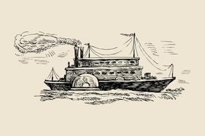 Tapeta wspaniały statek w stylu retro