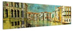 Obraz - Kanał wenecki i gondole (170x50 cm)