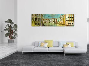 Obraz - Kanał wenecki i gondole (170x50 cm)