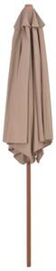 Parasol ogrodowy na drewnianym słupku, 270 cm, taupe