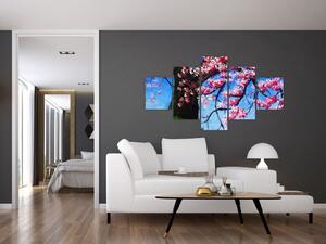 Obraz malowanego kwiatu wiśni (125x70 cm)