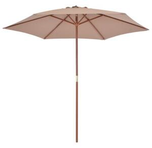 Parasol ogrodowy na drewnianym słupku, 270 cm, taupe
