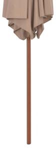 Parasol ogrodowy na drewnianym słupku, 270 cm, taupe