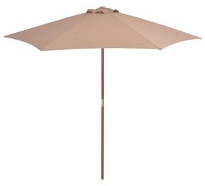 Parasol ogrodowy na drewnianym słupku, 270 cm, taupe