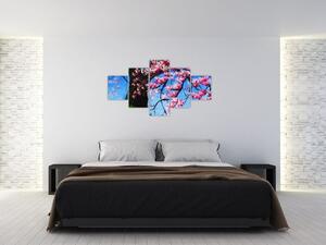 Obraz malowanego kwiatu wiśni (125x70 cm)