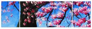 Obraz malowanego kwiatu wiśni (170x50 cm)