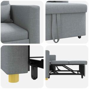 RozkÅadana sofa 3-w-1 w kolorze jasnoszarym z poduszkÄ lÄdÅºwiowÄ