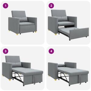 RozkÅadana sofa 3-w-1 w kolorze jasnoszarym z poduszkÄ lÄdÅºwiowÄ