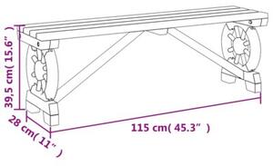Ławka ogrodowa, 115 cm, lite drewno jodłowe