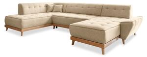 Beżowa rozkładana sofa w kształcie litery "U" Miuform Dazzling Daisy, lewostronna
