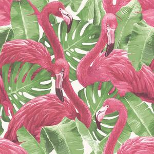 Noordwand Tapeta Flamingo and Monstera, różowa