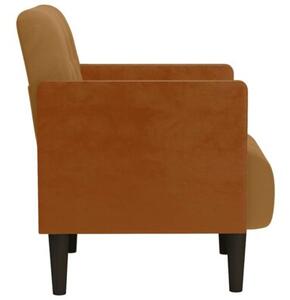 Sofa fotel z podÅokietnikami brÄ zowy 55 cm aksamit