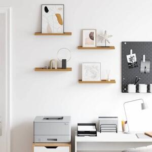 Drewniana półka ścienna z 4 półkami, beżowa, modularna, idealna do domu i biura