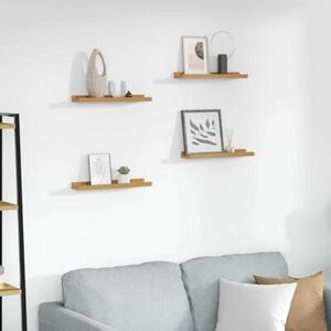 Drewniana półka ścienna z 4 półkami, beżowa, modularna, idealna do domu i biura