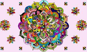 Samoprzylepna tapeta kolorowa Mandala