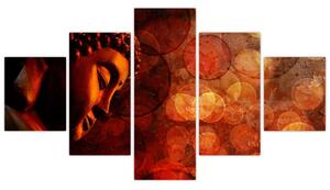 Obraz - Budda w odcieniach czerwieni (125x70 cm)