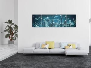 Obraz lśniącej metropolii (170x50 cm)