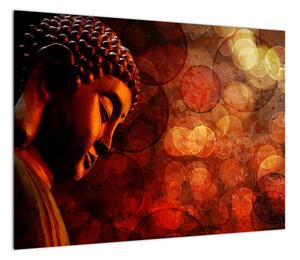 Obraz - Budda w odcieniach czerwieni (70x50 cm)
