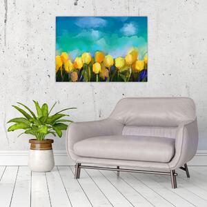 Obraz żółtych tulipanów (70x50 cm)