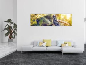 Obraz sowy na drzewie (170x50 cm)