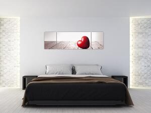 Obraz drewnianego serca (170x50 cm)