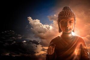 Tapeta Budda wśród chmur