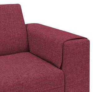 Nowoczesna sofa z ottomanem w kolorze czerwonego wina, 4-osobowa, tapicerka z poliestru, ergonomiczne podÅokietniki
