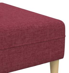 Nowoczesna sofa z ottomanem w kolorze czerwonego wina, 4-osobowa, tapicerka z poliestru, ergonomiczne podÅokietniki