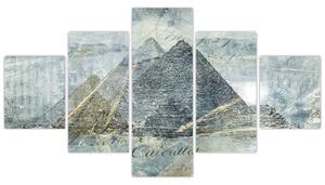 Obraz - Piramidy w niebieskim filtrze (125x70 cm)