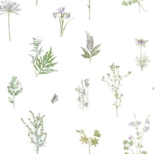 Noordwand Evergreen Tapeta Herbs And Flowers, biała