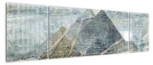 Obraz - Piramidy w niebieskim filtrze (170x50 cm)