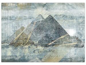 Obraz - Piramidy w niebieskim filtrze (70x50 cm)