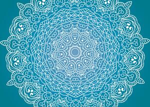 Samoprzylepna tapeta medytacja Mandala na niebieskim tle