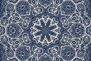 Samoprzylepna tapeta biała mandala na niebieskim tle
