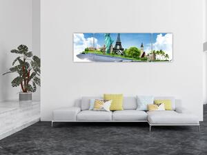 Obraz - Podróż dookoła świata (170x50 cm)
