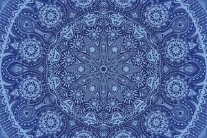 Tapeta ozdobna mandala z koronką w kolorze niebieskim