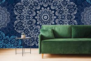 Tapeta niebieska mandala z abstrakcyjnym wzorem