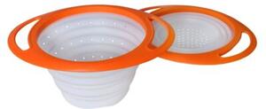 Silikonowy cedzak składany sitko durszlak 23cm pomarańczowy TIROSS