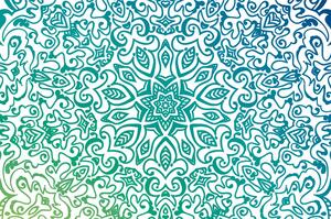 Samoprzylepna tapeta niebiesko-zielona mandala
