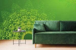 Samoprzylepna tapeta nowoczesne elementy mandali w kolorze zielonym