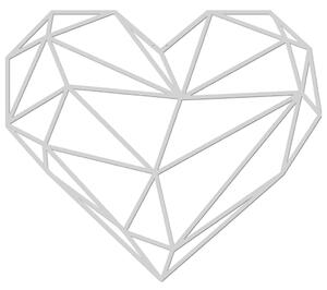 Homemania Dekoracja ścienna Heart, 47x40 cm, stalowa, srebrna