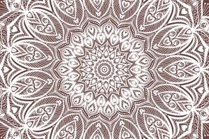 Samoprzylepna tapeta Mandala harmonii na brązowym tle